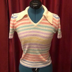 Vtg 80s striped collared shirt